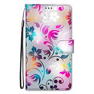 Abbildung von Nodigo EU für Samsung Galaxy A55 5G Hülle Leder Magnetisch Kickstand mit Kartenfach Tier Muster Motiv Lustig Design Book Flip Hüllen Handyhülle Tasche Case Blatt