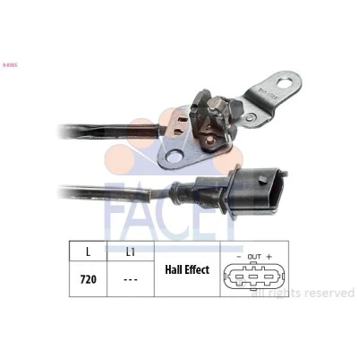 Abbildung von FACET 9.0355 Sensor, Nockenwellenposition Made in Italy OE Equivalent OPEL: Astra H Caravan, Zafira B, Vectra C Limousine, ALFA ROMEO: 147