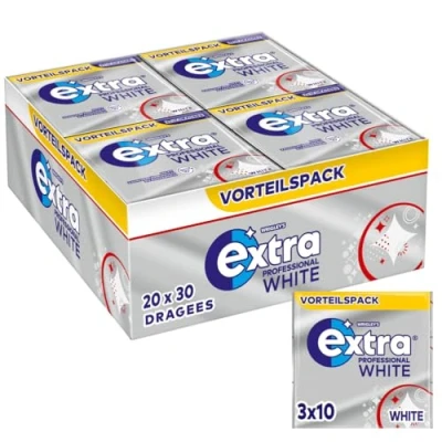 Abbildung von Extra Professional White, Zuckerfreier Kaugummi, Multipack mit 20x30 Dragees, Für frischen Atem