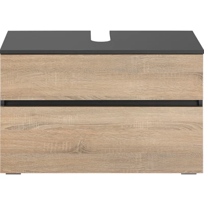 Abbildung von Home affaire Waschbeckenunterschrank &quot;Wisla&quot;, Siphonausschnitt, Push to open Funktion, Breite 80 cm, Höhe 55 cm