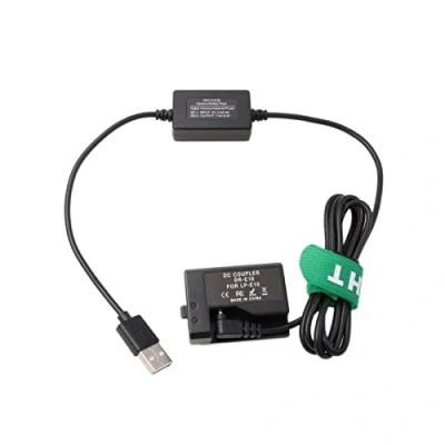 Abbildung von HangTon 5V USB LP E10 Dummy Akku für Canon EOS 1100D 1200D 1300D 1500D 3000D, Rebel T3 T5 T6 T7 T100, Kiss X50, X70 Kamera