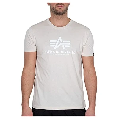 Abbildung von Alpha Industries Herren Basic T Shirt, Blickdicht, Jet Stream White/White, XS