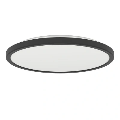 Abbildung von EGLO connect.z Smart Home LED Badezimmer Deckenleuchte Rovito Z, ZigBee, App und Sprachsteuerung Alexa, warmweiß kaltweiß, RGB, dimmbare Bad Deckenlampe, schwarz, IP44, Ø 30 cm