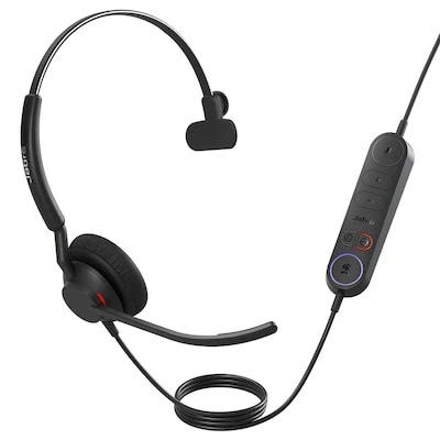 Abbildung von Jabra Engage 40 kabelgebundenes Mono Headset mit Inline Anrufsteuerung, geräuschunterdrückender 2 Mic Technologie und USB A Kabel MS Teams Zertifiziert, Allen Plattformen kompatibel schwarz