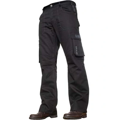 Abbildung von Enzo Herren Cargo Hose, legere Arbeits Denim alle Taillengrößen, Schwarz , Bundweite: 97 cm, beinlänge: 81 cm (38 W / 32 L)