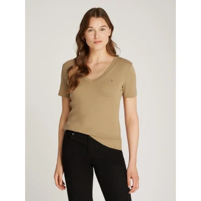 Abbildung von Tommy Hilfiger NEW SLIM CODY Tshirt print, Damen, Größe: Medium, Safari canvas