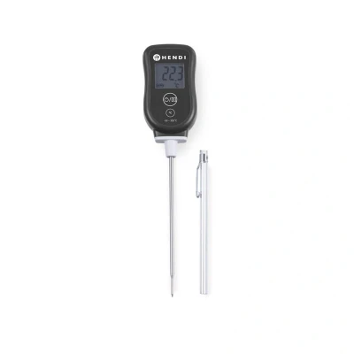 Abbildung von HENDI Einstichthermometer mit 13 cm Edelstahl Stiftsonde 50 350 C Messeinheit + F 20 x 4 2 cm, Gastro Grill Thermometer