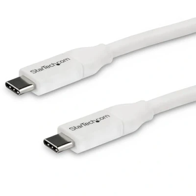 Abbildung von StarTech.com USB C auf Kabel mit 5A Power Delivery 4m Weiss ST/ST 2.0 IF zertifiziert Typ (USB2C5C4MW)