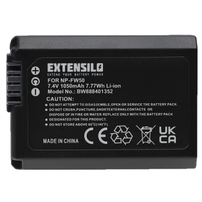 Abbildung von EXTENSILO Akku kompatibel mit Sony Alpha SLT A55V, A55VL, A55VY Kamera (1050mAh, 7,4V, Li Ion)