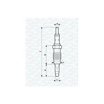 Abbildung von MAGNETI MARELLI 062900011304 Glühkerze 11V 10A M12X1,25 FIAT: Doblo I Cargo, Kombi, Punto II Schrägheck