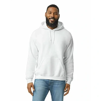 Abbildung von Gildan Herren Kapuzensweatshirt aus Fleece, Stil G18500 T Shirt, Weiß, S