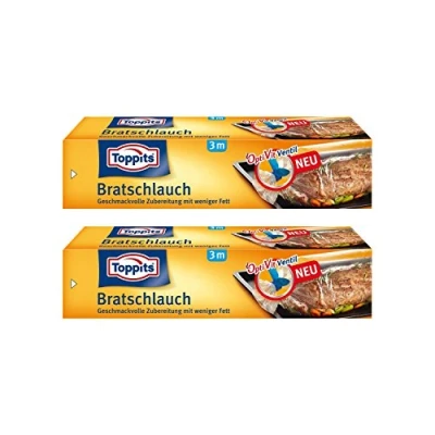 Abbildung von sufe Toppits Bratenschlauch (31 cm x 3 m), 2er Pack (2 PVC frei, Polypropylen (PP), Rostbeutel, Food Wrap