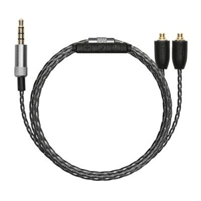 Abbildung von kwmobile Kopfhörerkabel für Shure SE215 / SE315 SE425 SE535 SE846 UE900 Ersatz Kabel 120 cm Mikrofon Lautstärkeregler 3.5mm Klinke