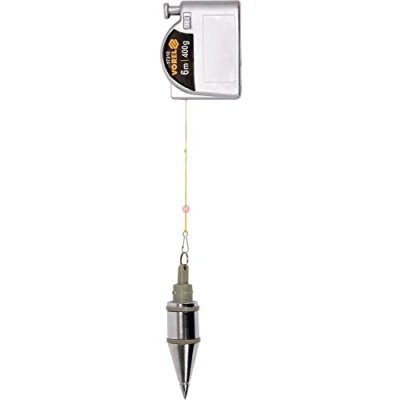 Abbildung von Vorel Senklot 400g 6 Meter mit automatischem Einzug und Magnet Richtlot Maurerlot Lot Schnurlot
