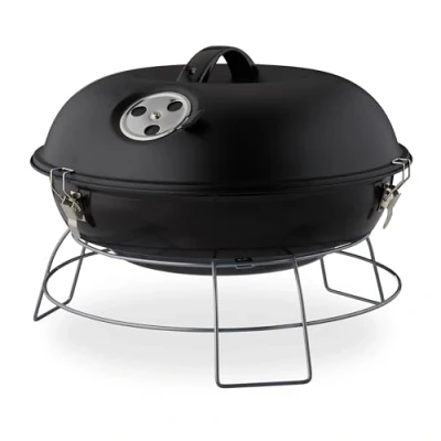 Abbildung von relaxdays Holzkohlegrill Kugelgrill tragbar, Schwarz