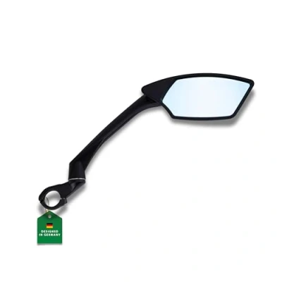 Abbildung von CONTEC Fahrrad Rückspiegel E View Deluxe, für rechts, Schwarz, Blendfrei, Kunststoff, verstellbar, Dazz Linse, 22,2 mm Lenker, Bike, Weitwinkel
