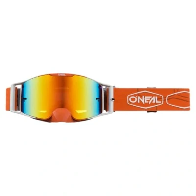 Abbildung von O&#039;NEAL Fahrrad &amp; Motocross Brille MX MTB DH FR Downhill Freeride Verstellbares Band, optimaler Komfort Belüftung B 30 Goggle Hexx V.22 Unisex Orange Weiß Rot Verspiegelt OS