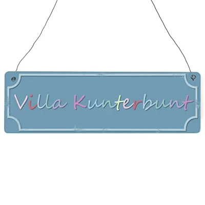 Abbildung von Interluxe Shabby Vintage Schild Türschild Villa KUNTERBUNT Geschenk Familie Eingang
