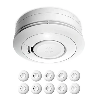 Abbildung von Ei Electronics Ei650 Rauchwarnmelder, Rauchmelder im 10er Set, Stand alone Gerät mit Batterie für 10 Jahre, Testsieger Stiftung Warentest, weiß
