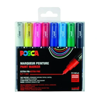 Abbildung von uni ball Lackmarker POSCA PC 1MC Marker 8er Set