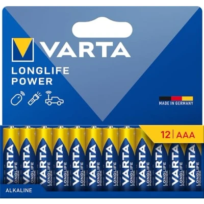Abbildung von VARTA Batterien AAA, 12 Stück, Longlife Power, Alkaline, 1,5V, ideal für Spielzeug, Funkmaus, Taschenlampen, plastikfreie Verpackung, Made in Germany
