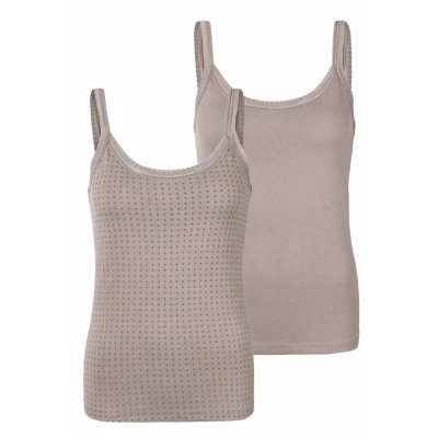 Abbildung von Lascana 2 PACK Unterhemd/shirt, Damen, Größe: 32/34, Taupe