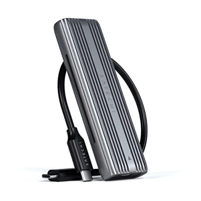 Abbildung von Satechi USB C NVME and SATA SSD Enclosure Festplattengehäuse grau ST UCNSEM