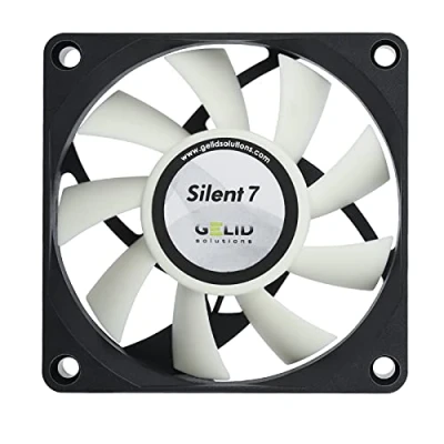 Abbildung von GELID Solutions Silent 7 3 Pin Lüfter von 70mm für Standard case. Leiser Betrieb. Optimierte Lüfterblätter. Hoher Luftstrom. statischer Druck