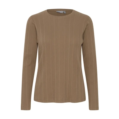 Abbildung von Fransa Langarmshirt, Damen, Größe: Large, Coca mocha
