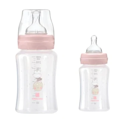 Abbildung von Kikkaboo Babyflasche PP 240 ml Silikonsauger Größe M, Anti Kolik, ab 3 Monaten, Farben:rosa