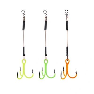 Abbildung von Balzer Shirasu 1x7 UV Stinger Rigs mit Clip 3 Stingerhaken, Länge/Hakengröße:5.5cm / Gr. 6