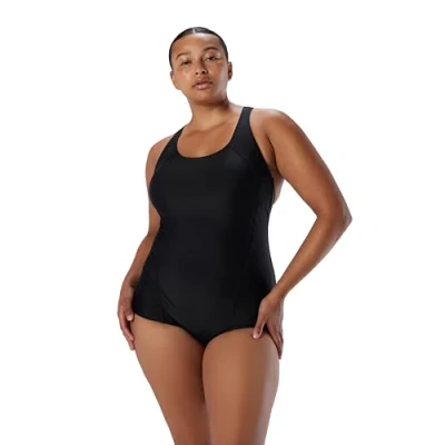 Abbildung von Speedo Damen Badeanzug Einteiler PowerFlex Prinzessinnennaht Ultraback Konservativer Schnitt, 22