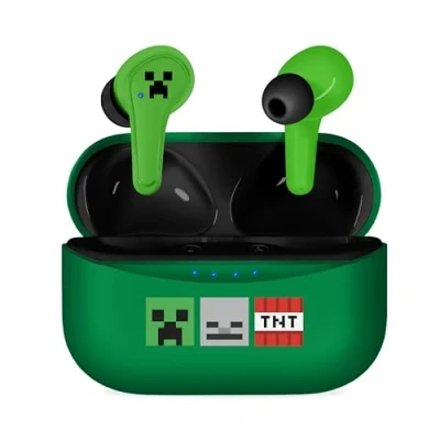 Abbildung von OTL Technologies MC1227 Minecraft TWS Kopfhörer mit kabelloser Ladehülle, Grün