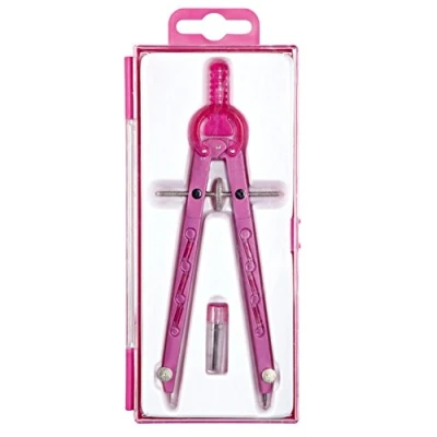 Abbildung von ALCO Albert 1355 20 Geometriezirkel mit Zahnradführung, Länge 165 mm, pink