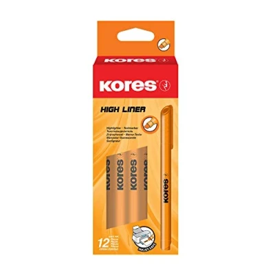 Abbildung von Kores Textmarker High Liner Fine Marker mit Keilspitze, 12 Stück, Orange