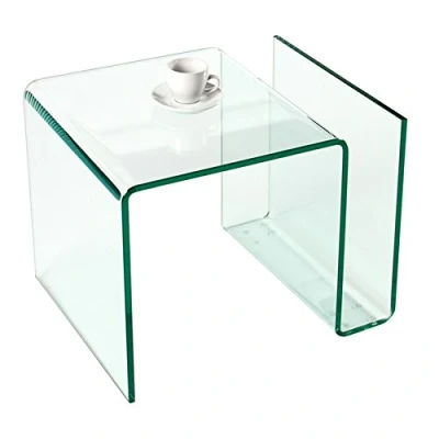 Abbildung von riess ambiente Couchtisch FANTOME 50cm transparent, Wohnzimmer · eckig Glas mit Ablagefach