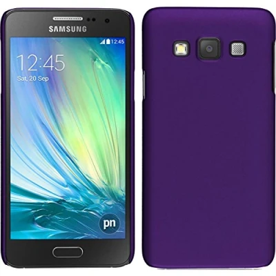 Abbildung von PhoneNatic case kompatibel mit Samsung Galaxy A3 (A300) Hülle lila gummiert Hard + 2 Schutzfolien