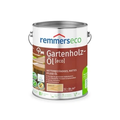 Abbildung von Remmers Gartenholz Öl [eco], farblos, 5 Liter, Wetterbeständiges, mattes Öl, aussen und innen, optimal für Terassen &amp; Gartenmöbel, rutschhemmend
