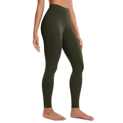 Abbildung von CRZ Yoga Butterluxe Damen High Waist Sport Leggings Blickdicht Leggins Sporthose Workout Gym Yogahose 71cm Olivgrun 40