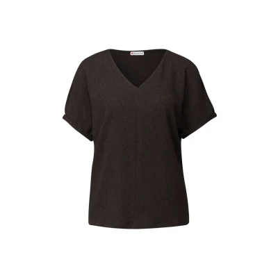 Abbildung von Street One Damen 3227651 Strukturmix Shirt, deep Roast Brown, 44