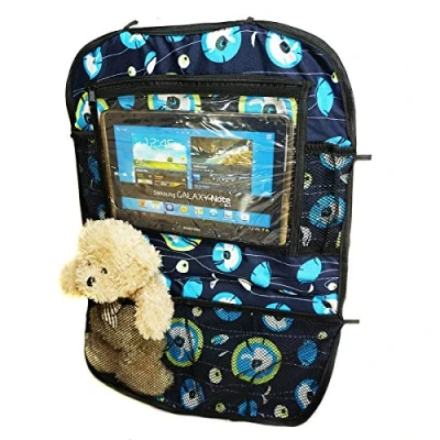 Abbildung von Auto Rücksitz Tablet iPad Organizer Multi Tasche Rückenlehnenschutz Sitzschoner Mohnblumen [007]