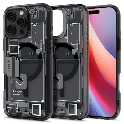 Abbildung von Spigen für iPhone 16 Pro Hülle [Anti Yellowing] Ultra Hybrid MagFit Case Handyhülle Transparent Dünn Slim Kompatibel mit MagSafe Zero One