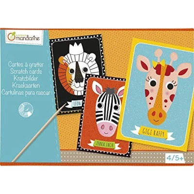Abbildung von Avenue Mandarine KC016O Kreativset (mit 4 Kratzbildern, 15x21 cm, geeignet für Kinder ab Jahren, Tiere) 1 Pack