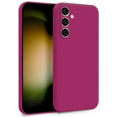 Abbildung von MyGadget Hülle für Samsung Galaxy S23 FE Zweilagige Handyhülle mit Kameraschutz Cover Innenfutter &amp; Silikon außen Wein Rot