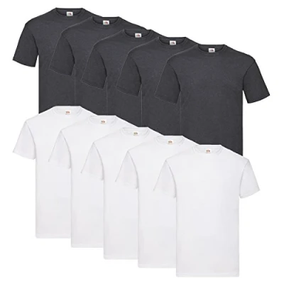 Abbildung von Fruit of the Loom 10 T Shirts Valueweight Rundhals S M L XL XXL 3XL 4XL 5XL Übergröße Diverse Farbsets auswählbar