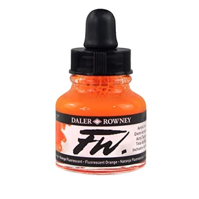 Abbildung von Daler Rowney FW Artists Ink Acryl Kuenstlertinte Fluoreszierend 29 ml Orange