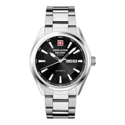 Abbildung von Swiss Alpine Military by Grovana Herrenuhr mit Edelstahlband ETA 2836 2 Automatik Saphirglas 10 ATM DayDate 7090.2137SAM