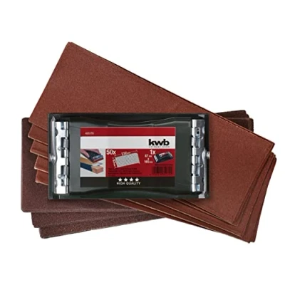 Abbildung von kwb Schleifpapier, Handschleifer Set, 2 teilig inkl. Schleifklotz mit Klemmvorichtung und