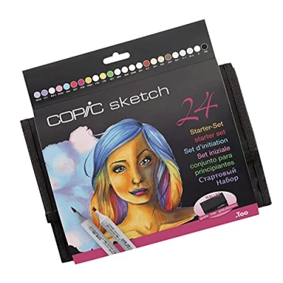 Abbildung von COPIC Sketch Set &quot;Starter Set&quot;, 24er im Wallet, Twin Marker mit einer mittelbreiten und Brush Spitze