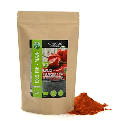 Abbildung von Bio Paprika edelsüß geräuchert (125g), gemahlen, Paprikapulver aus kontrolliert biologischem Anbau, glutenfrei, laktosefrei, laborgeprüft, vegan, 100% naturrein ohne Zusätze